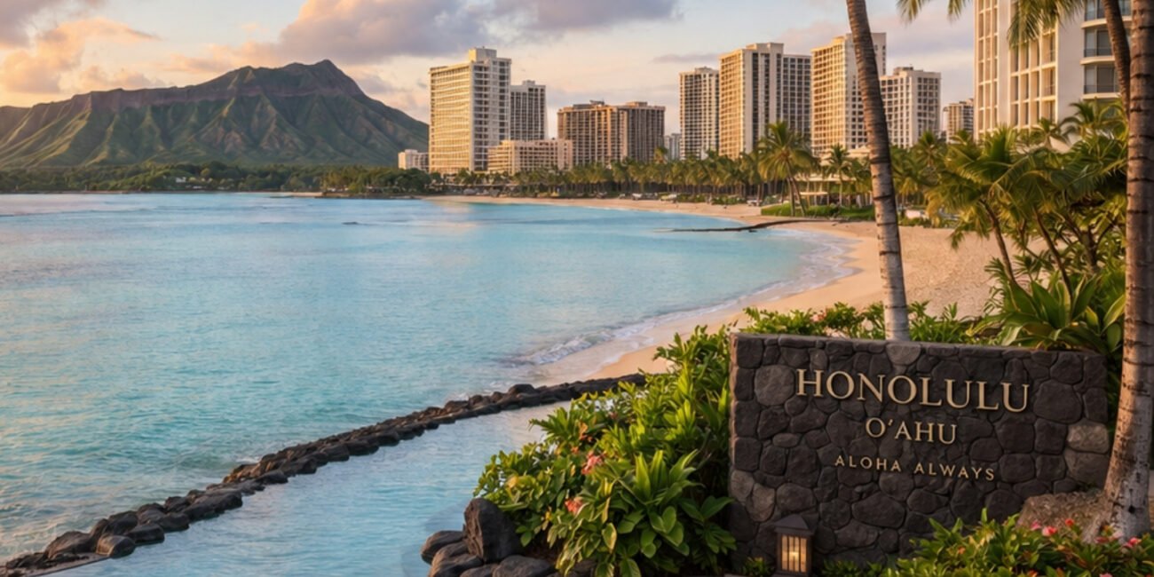 Honolulu on the island of Oahu, Hawaii