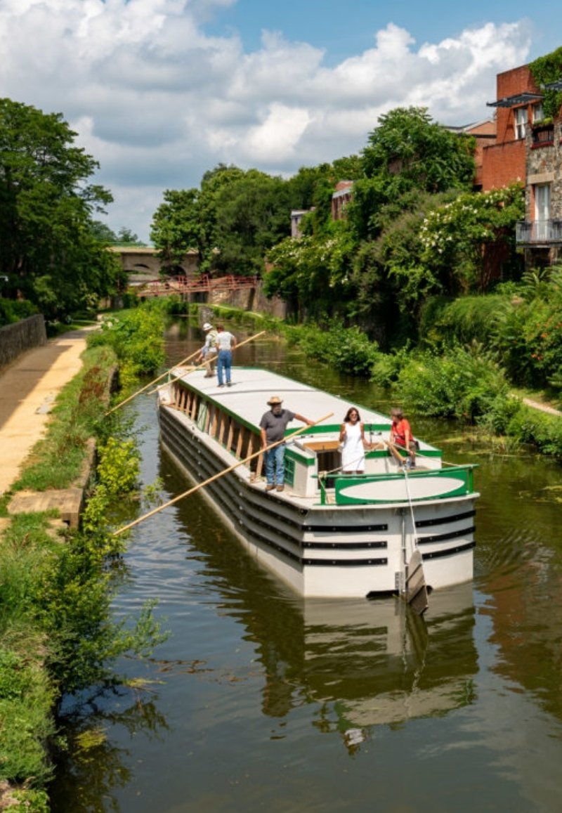 C&O Canal Towpath in Washington D.C. with scenic trail and trees