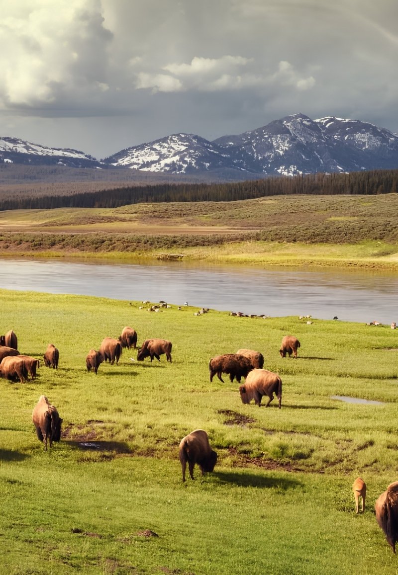 Wildlife viewing in Hayden Valley Yellowstone National Park.