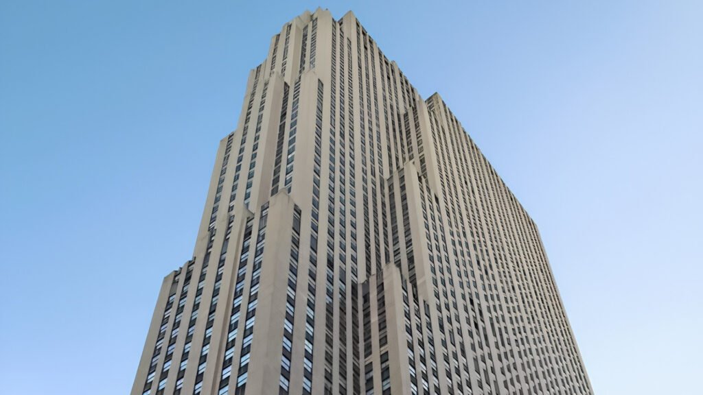 View of Midtown Manhattan skyline from Top of the Rock observation deck at 30 Rockefeller Plaza.